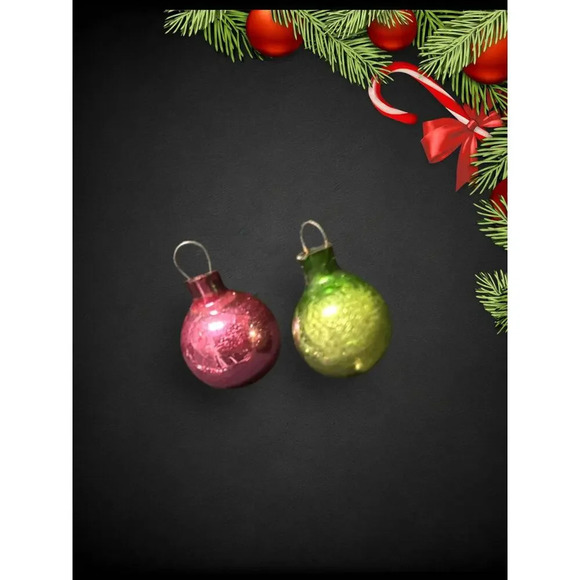 Vintage MCM Mini Mercury Glass Bulbs Christmas Ornaments Set of 10 Japan - Picture 5 of 5